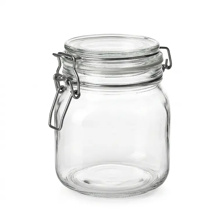 FRASCO HERMETICO VIDRIO PARA ENCURTIDO CON TAPA VIDRIO 750 ML 1