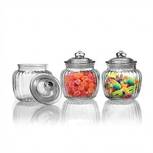 JUEGO DE 3 FRASCOS CON TAPA DE VIDRIO 600 ML