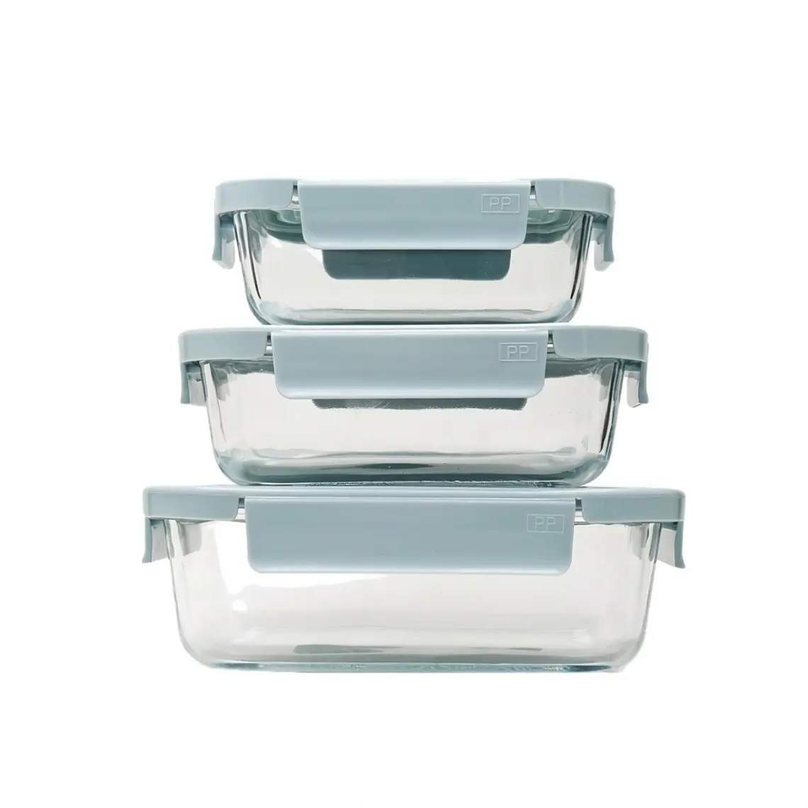 JUEGO DE 3 TAPER RECTANGULAR HERMETICO BOROSILICATO (370/640/1000 ML) 1