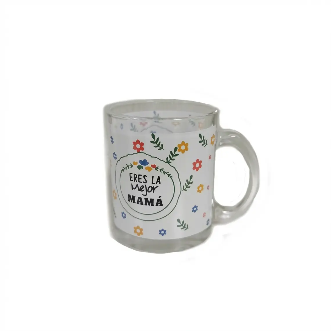 JARRO DE VIDRIO RECTO DECORADO 