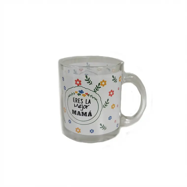 JARRO DE VIDRIO RECTO DECORADO 