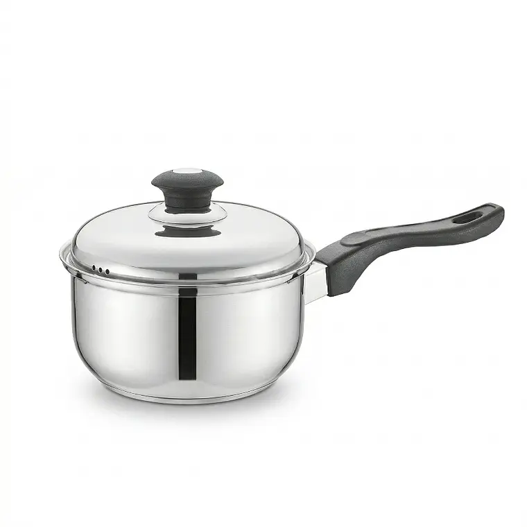 CACEROLA MISTICA ACERO INOXIDABLE TAPA ACERO FONDO DIFUSOR 18 CM 1