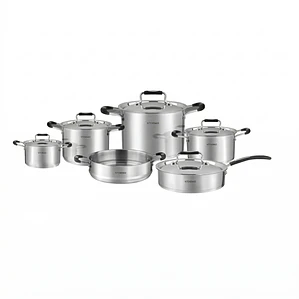 JUEGO DE 11 OLLAS DALIA ACERO INOXIDABLE (OLLA 20/22/24 CM, SARTEN 26 CM Y VAPORERA 24 CM)