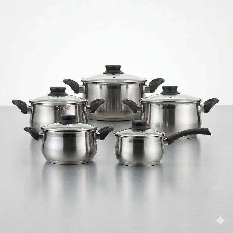 JUEGO DE 10 VALENCIA (CACEROLA 16 CM + OLLA 18/20/22/24 CM) 1