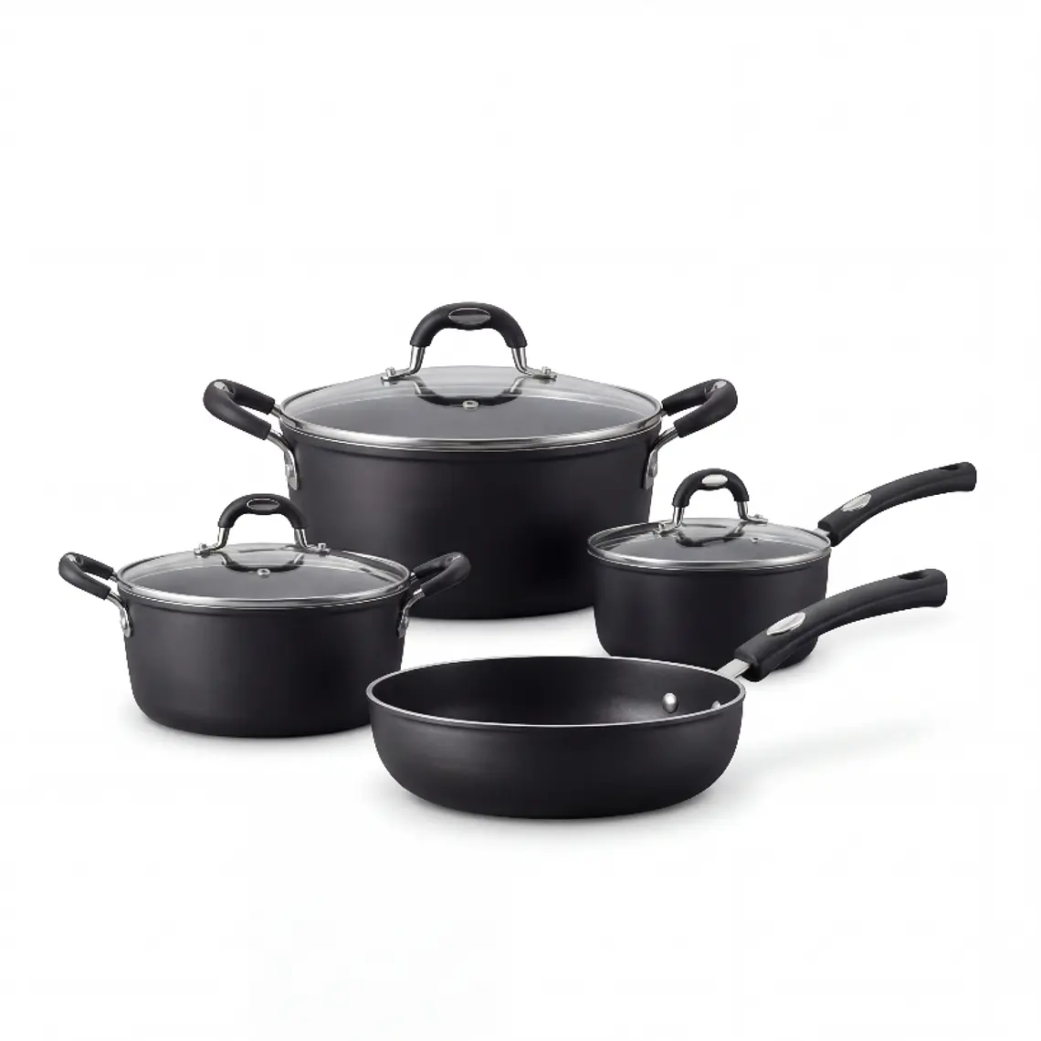 JUEGO DE 4 OLLAS MONACO NEGRO (OLLA 20/24 +SARTEN 24 + CACEROLA 18 CM) 1