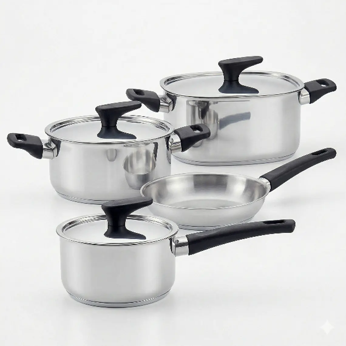 JUEGO DE BATERIA DE COCINA GRANO (7 PIEZAS: OLLA 20 CM 3.8 L, OLLA 24 CM 4.7 L CACEROLA 16 CM 1.7 L  SARTEN 26 CM) 1