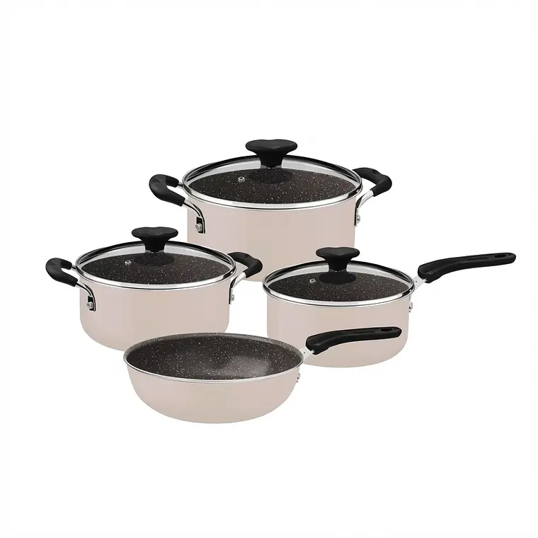 JUEGO DE BATERIA DE COCINA ROSA TUNIS (4 PIEZAS) 1