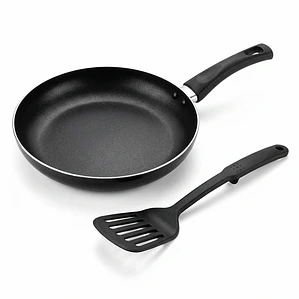 SARTEN ANTIADHERENTE 18 CM NEGRO CON ESPATULA 2 MM