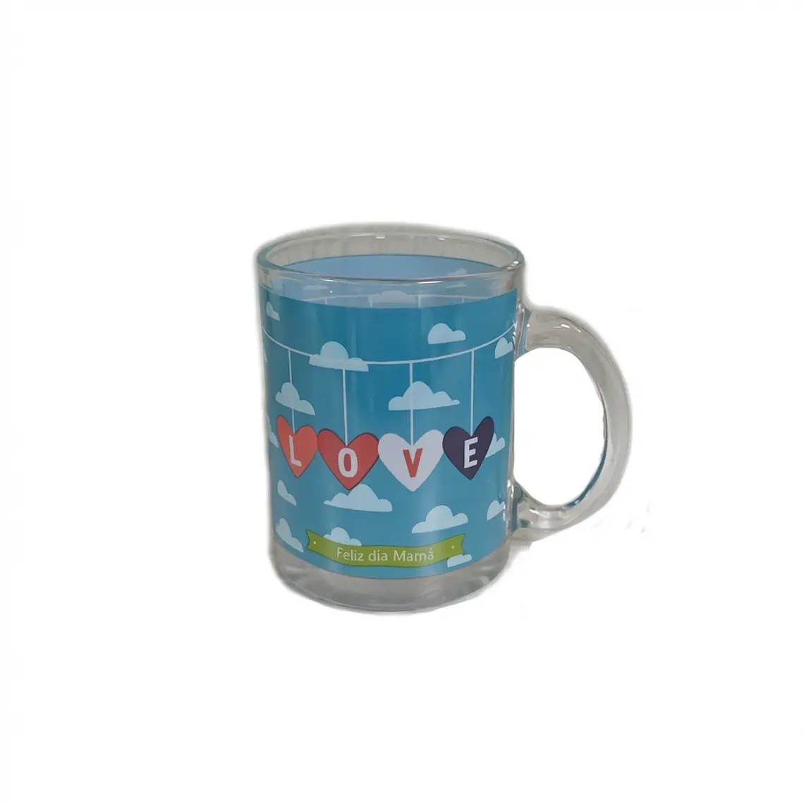 JARRO DE VIDRIO RECTO DECORADO 