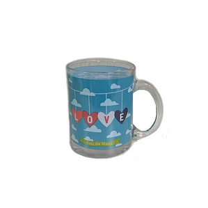 JARRO DE VIDRIO RECTO DECORADO 