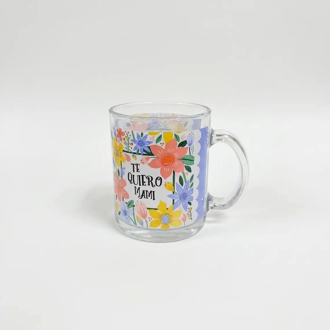 JARRO DE VIDRIO RECTO DECORADO 