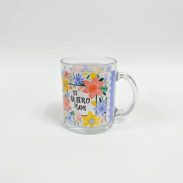 JARRO DE VIDRIO RECTO DECORADO 