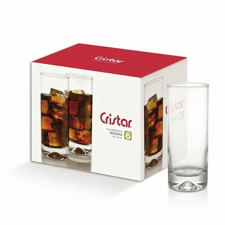 JUEGO DE 6 VASOS MANHATAN BEBIDAS 449 ML ALTURA 16.5 CM DIAMETRO 6.8 CM 1