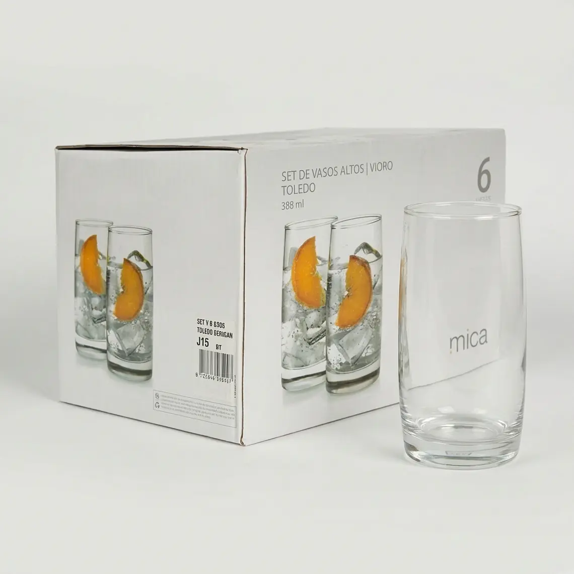 JUEGO DE 6 VASOS TOLEDO BEBIDAS 1