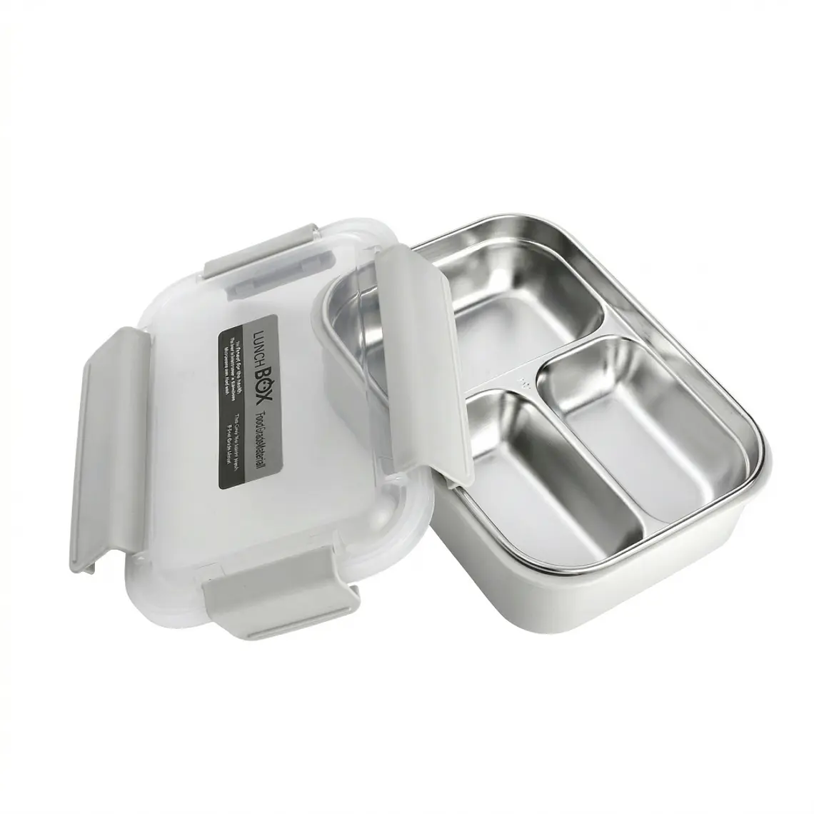 TAPER ACERO INOX HERMETICO 3 DIVISIONES 20.5X14X7.5 CM 1