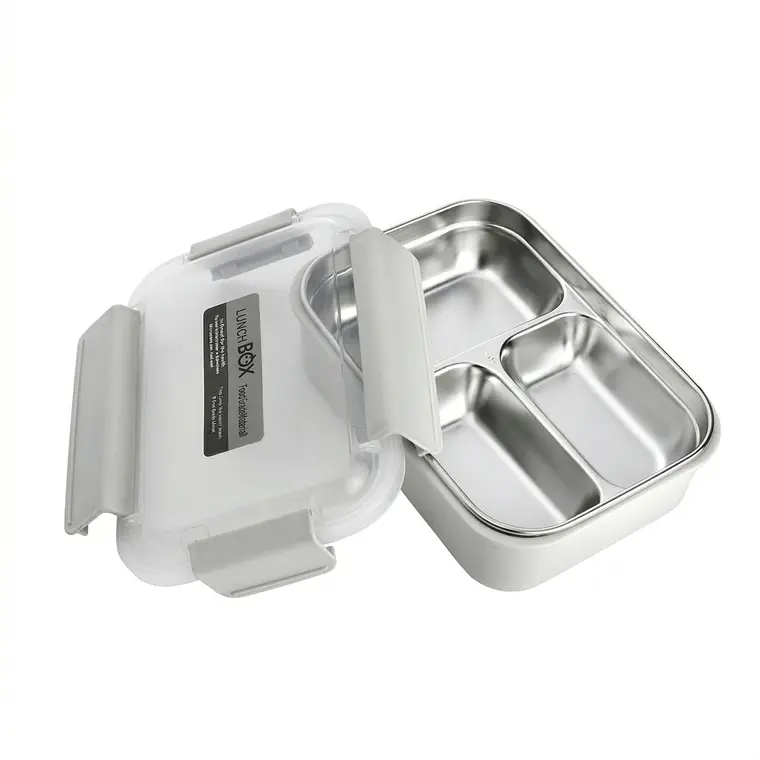 TAPER ACERO INOX HERMETICO 3 DIVISIONES 20.5X14X7.5 CM 1