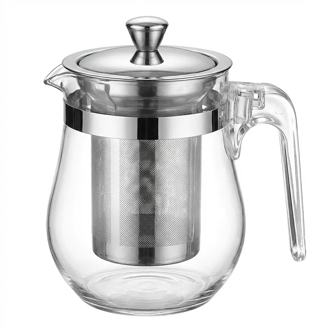 TETERA VIDRIO CON FILTRO INFUSION TAPA METAL 350 ML 1