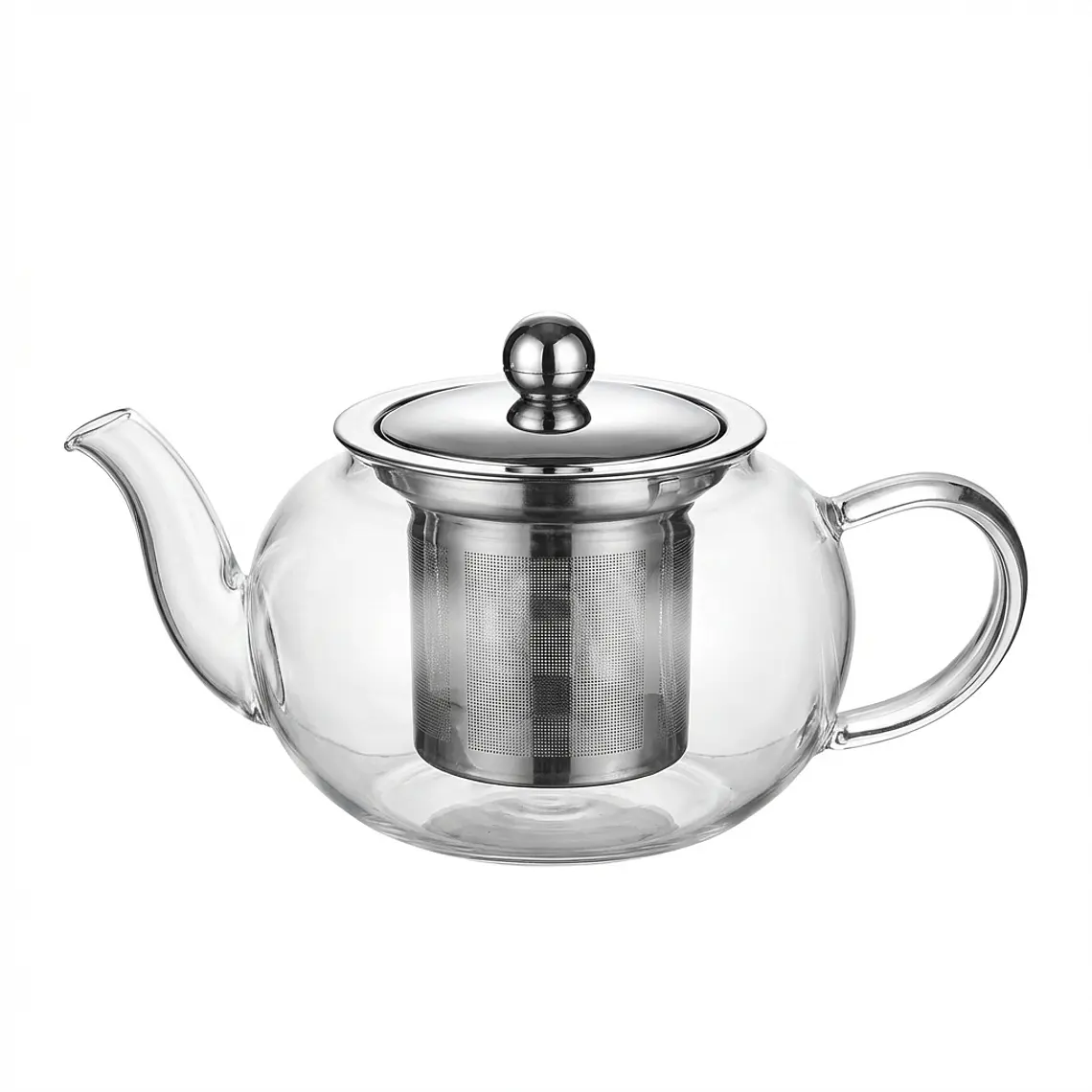 TETERA VIDRIO CON FILTRO INFUSION TAPA METAL 600 ML 1