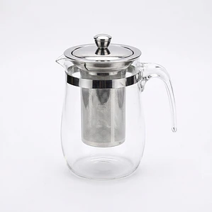 TETERA VIDRIO CON FILTRO INFUSION TAPA METAL 750 ML