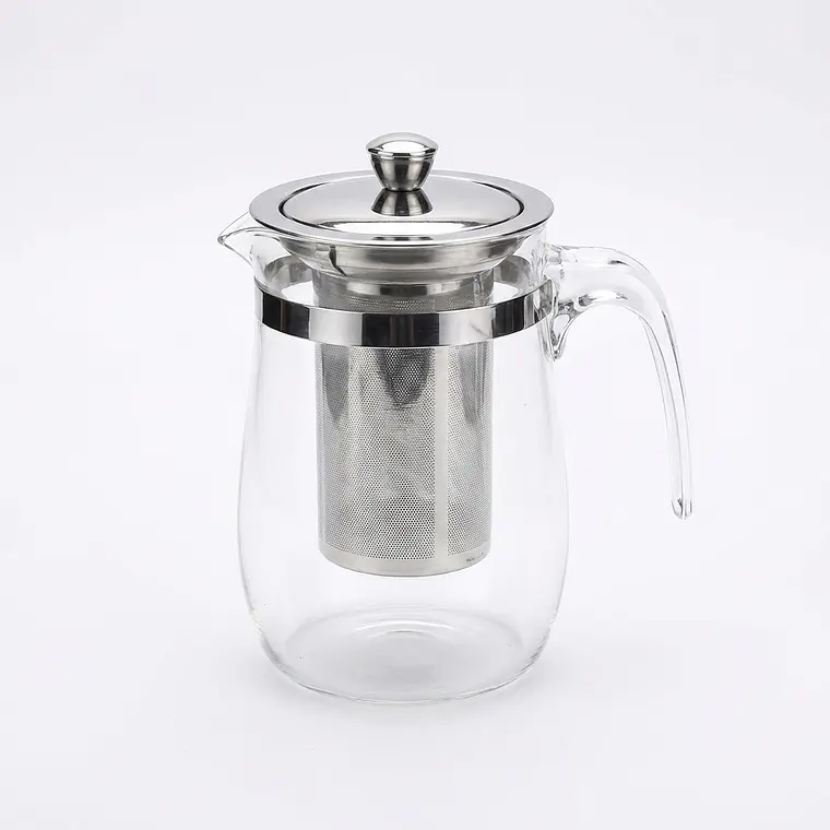 TETERA VIDRIO CON FILTRO INFUSION TAPA METAL 900 ML 1