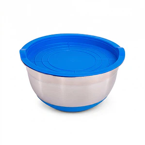 BOWL ACERO BASE SILICONA CON TAPA AZUL 3.2 L