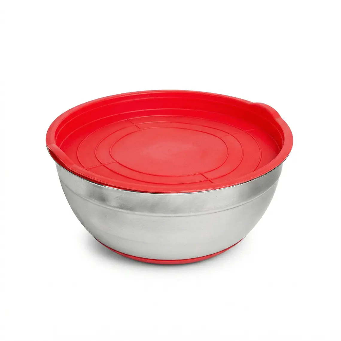 BOWL ACERO BASE SILICONA CON TAPA ROJO 4.0 L 1