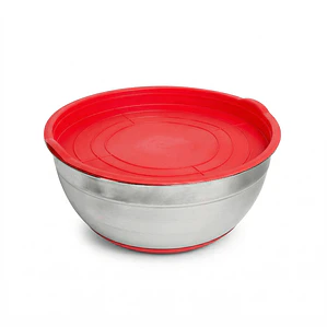 BOWL ACERO BASE SILICONA CON TAPA ROJO 4.0 L