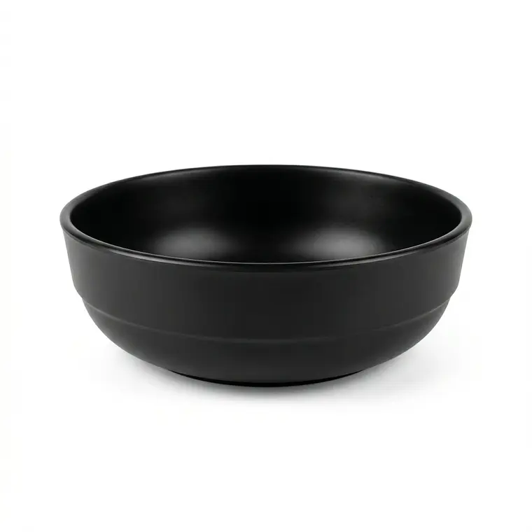BOWL RECTO NEGRO MELAMINE 6