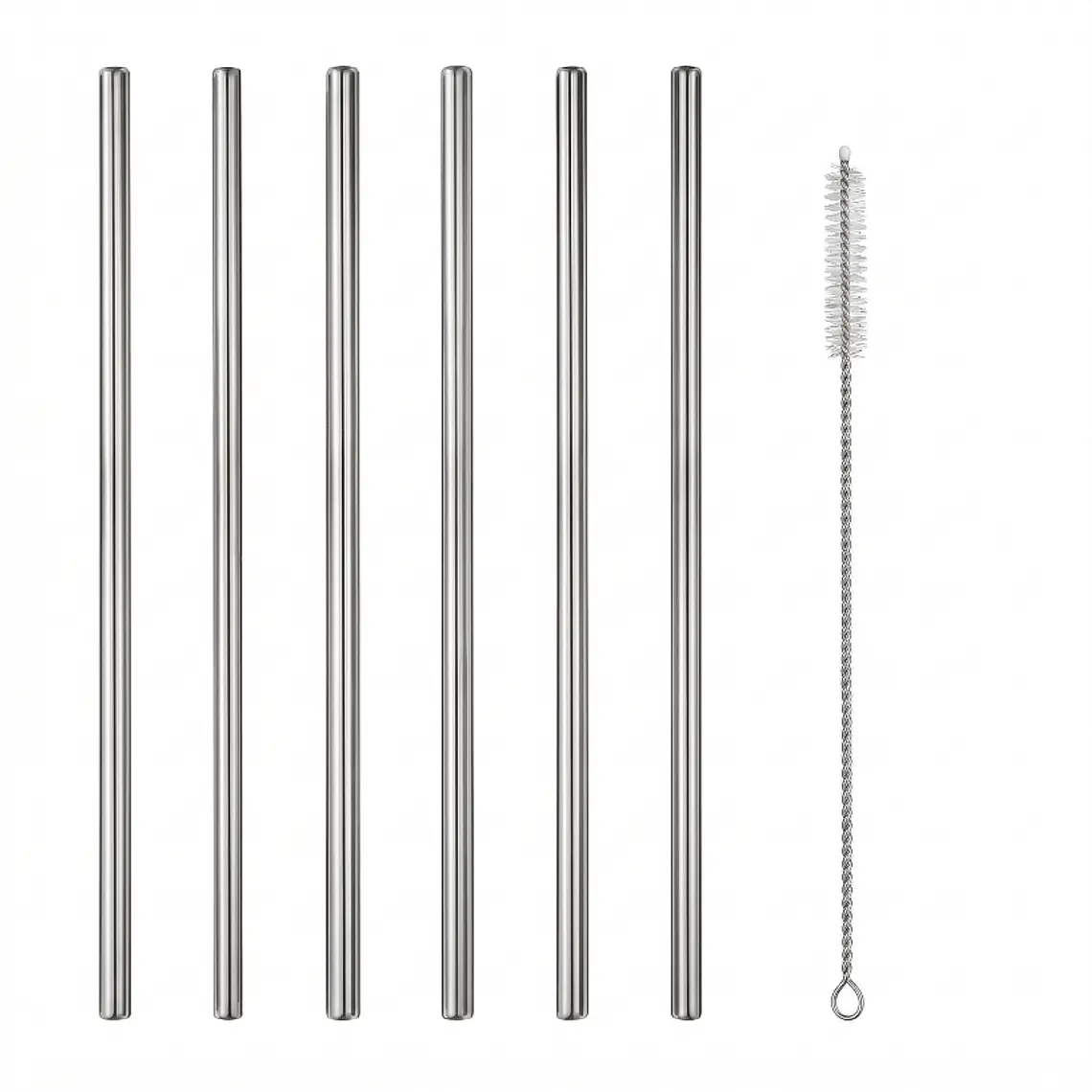 JUEGO DE 6 CANITAS RECTAS DE ACERO CON CEPILLO 1