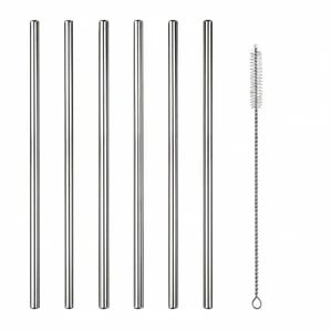 JUEGO DE 6 CANITAS RECTAS DE ACERO CON CEPILLO