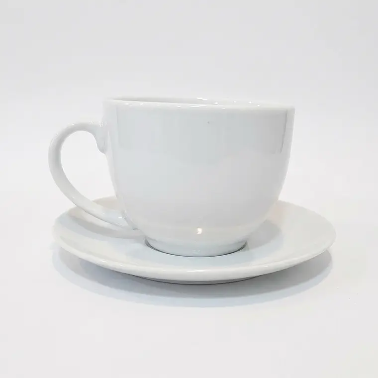 TAZA CON PARA DESAYUNO COUPE BLANCO 350 ML 1