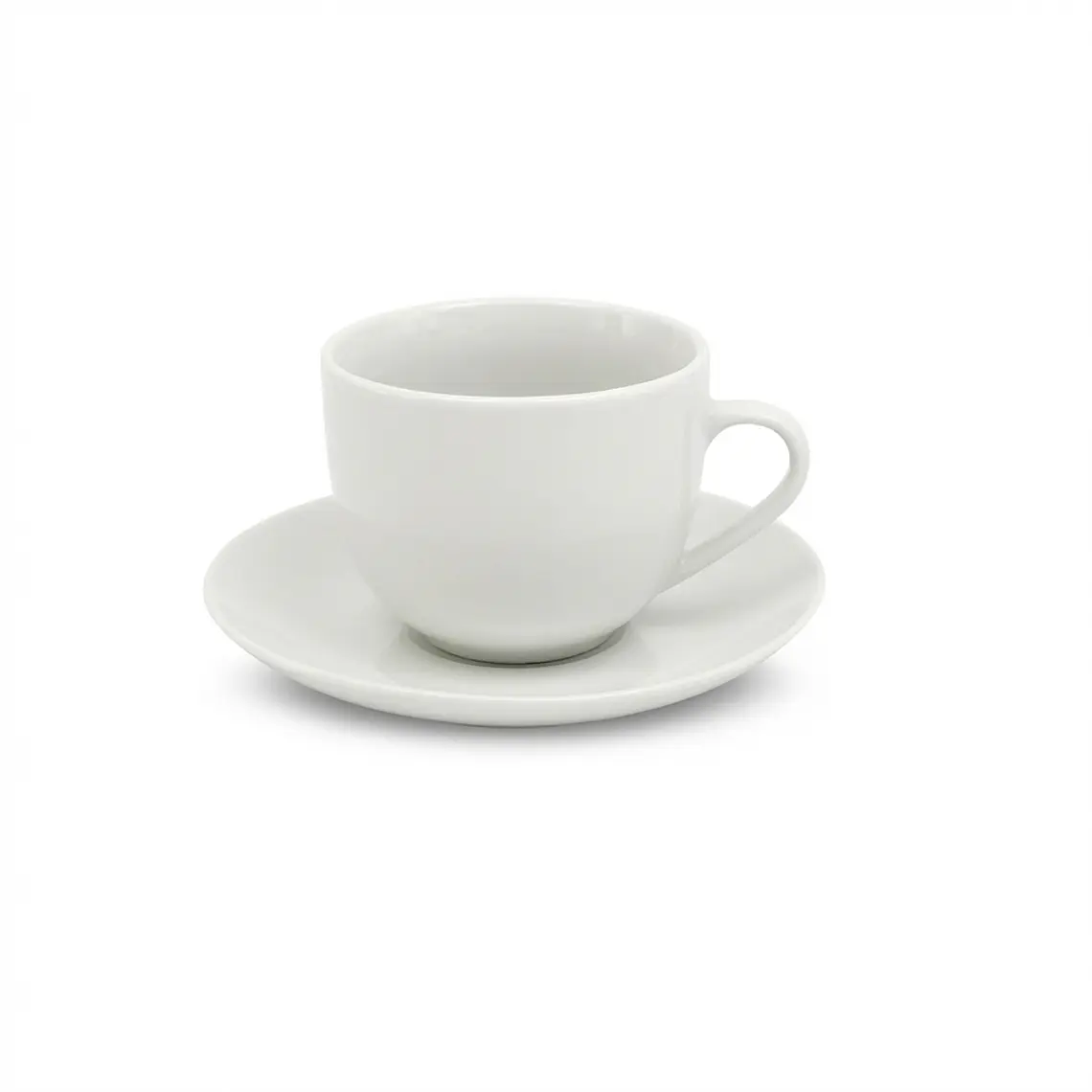 TAZA CON PLATO DE TE LOZA BLANCO 220 ML 1