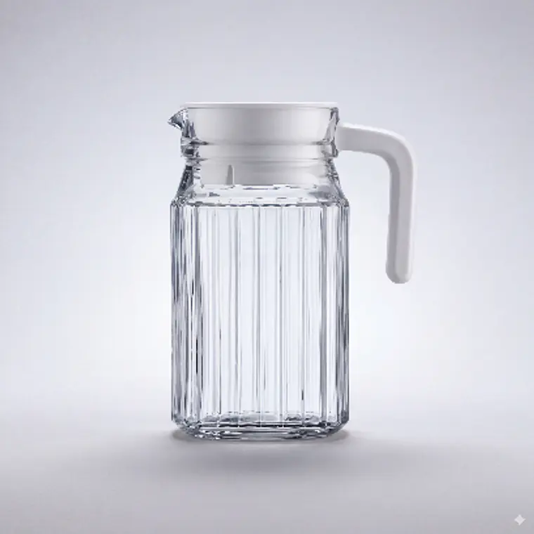 JARRA DE VIDRIO CUADRADO CON TAPA 500 ML 1