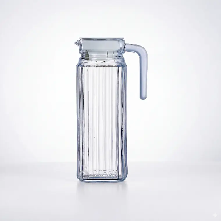 JARRA LUMINAR DE VIDRIO CUADRADO CON TAPA 1.1 L 1