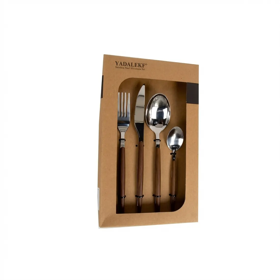JUEGO DE 16 CUBIERTOS MANGO DE MADERA CUTLERY 2 MM 1