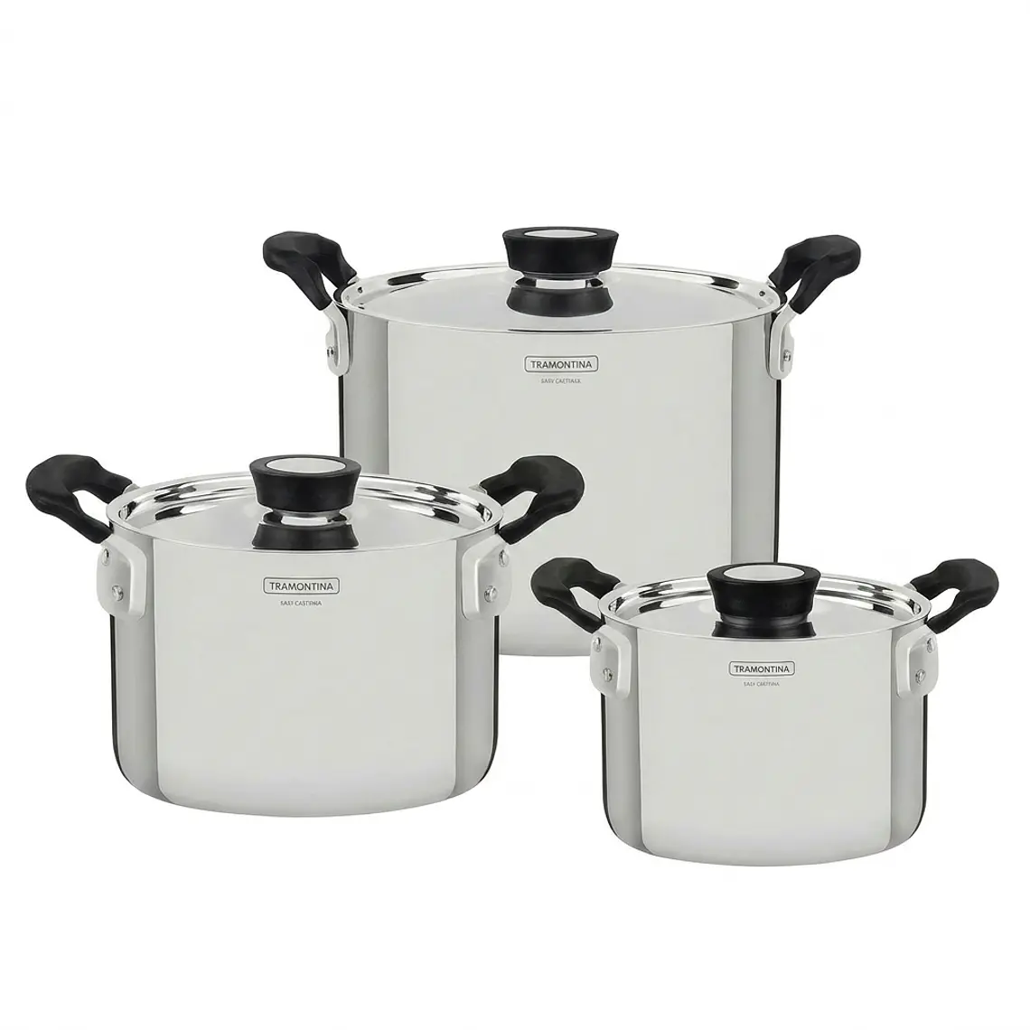 JUEGO DE 6 PIEZAS BATERIA DE COCINA GRANO COMPACT T/AC. MANGO BAK 1