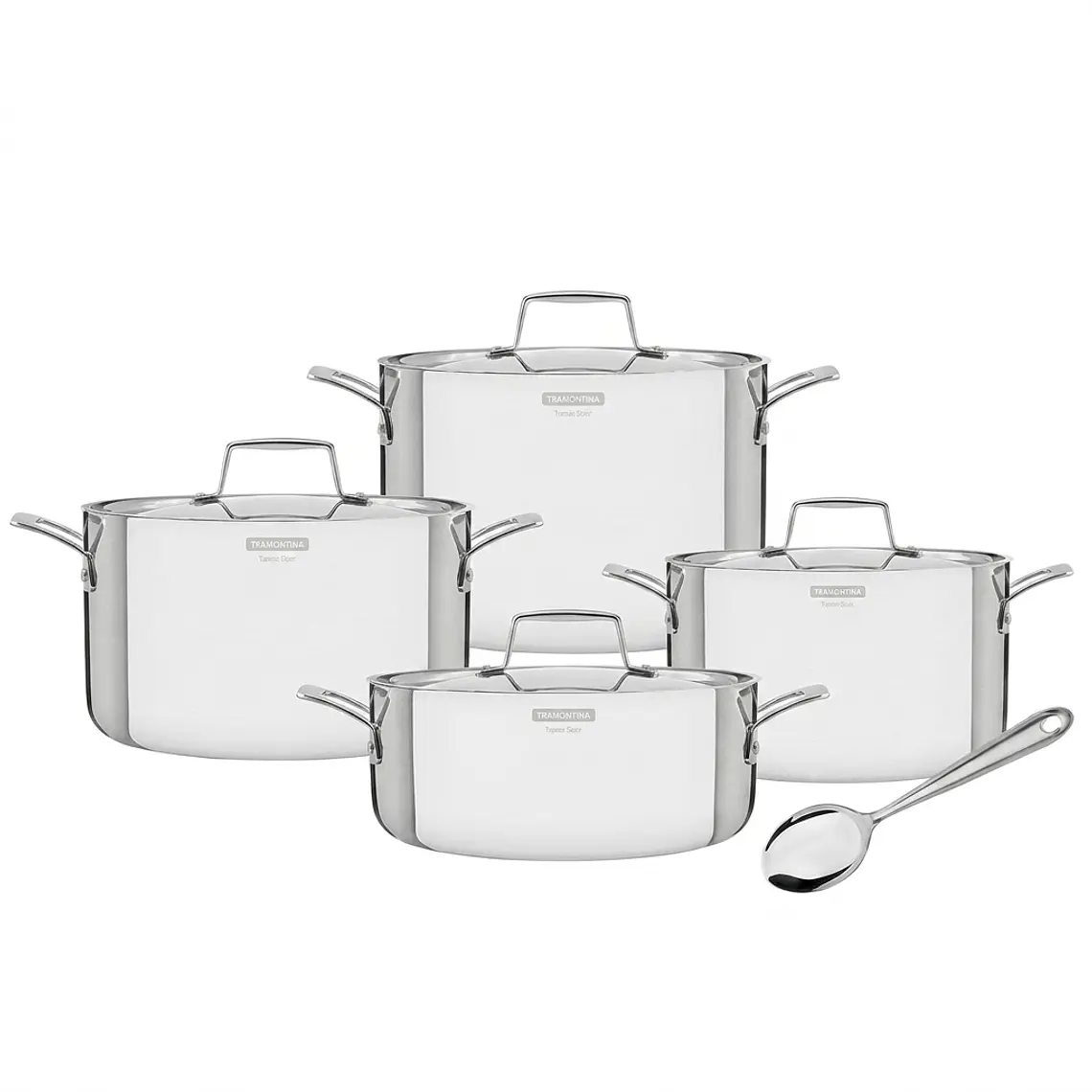 JUEGO DE 8 PIEZAS BATERIA DE COCINA GRANO MANGO ACERO INOXIDABLE 1