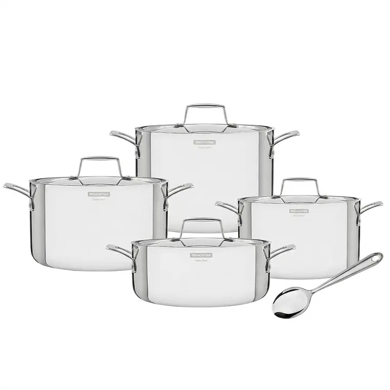 JUEGO DE 8 PIEZAS BATERIA DE COCINA GRANO MANGO ACERO INOXIDABLE 1