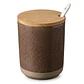 FRASCO POCELANA BEIGE 310 ML CTAPA MADER.+ CUCHARITA (8.5 x 11)CM - Miniatura 1