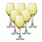 JUEGO DE 6 COPAS AGUA 420 ML - PATA TRANSP. CALIZ AMARILLO - Miniatura 1