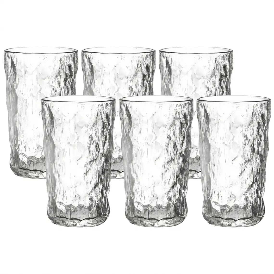 JUEGO DE 6 VASOS ALTO LABRADO BRUMA - 350 ML 1
