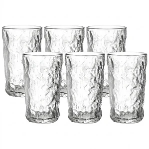 JUEGO DE 6 VASOS ALTO LABRADO BRUMA - 350 ML