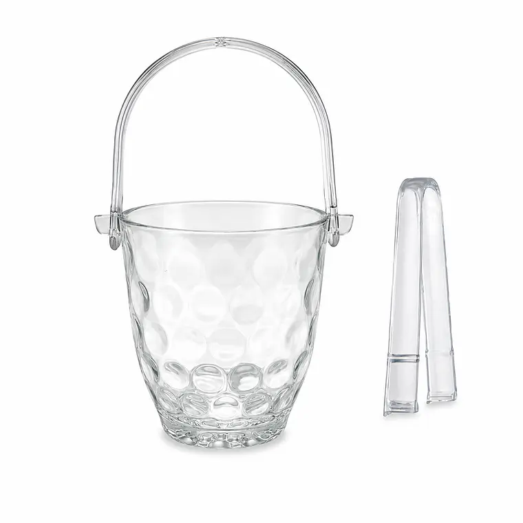 HIELERA DE VIDRIO CON ASA Y PINZA ACRÍLICA (800 ML) 1