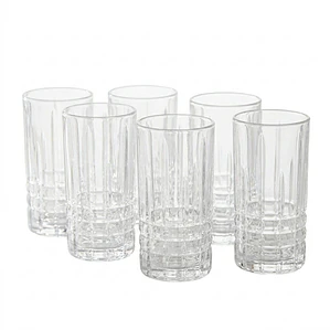 JUEGO DE 6 VASOS ALTO LABRADO - DISEÑO 1 (350 ML)