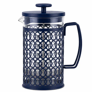 CAFETERA FRANCESA PISTON VIDRIO Y ACERO PINTADO 1 L