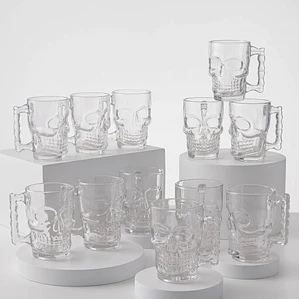 MUG 12 UNIDADES - DISEÑO CALAVERA - 500 ML