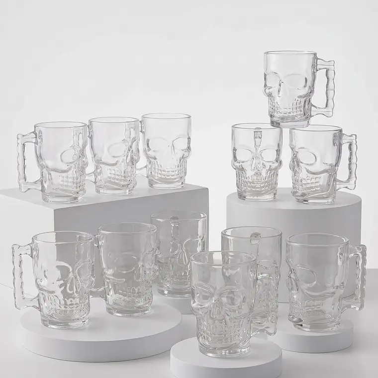 MUG 12 UNIDADES - DISEÑO CALAVERA - 500 ML 1