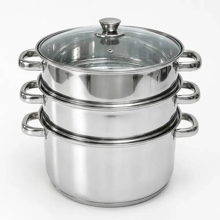 VAPORERA C/TAPA VIDRIO 3 NIV. - 24 CM 1