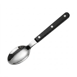 CUCHARA DE MESA MANGO DE PLÁSTICO NEGRO 
