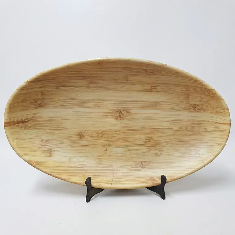 PLATO OVALADO MADERA RUSTIKO MELAMINE - 14.5